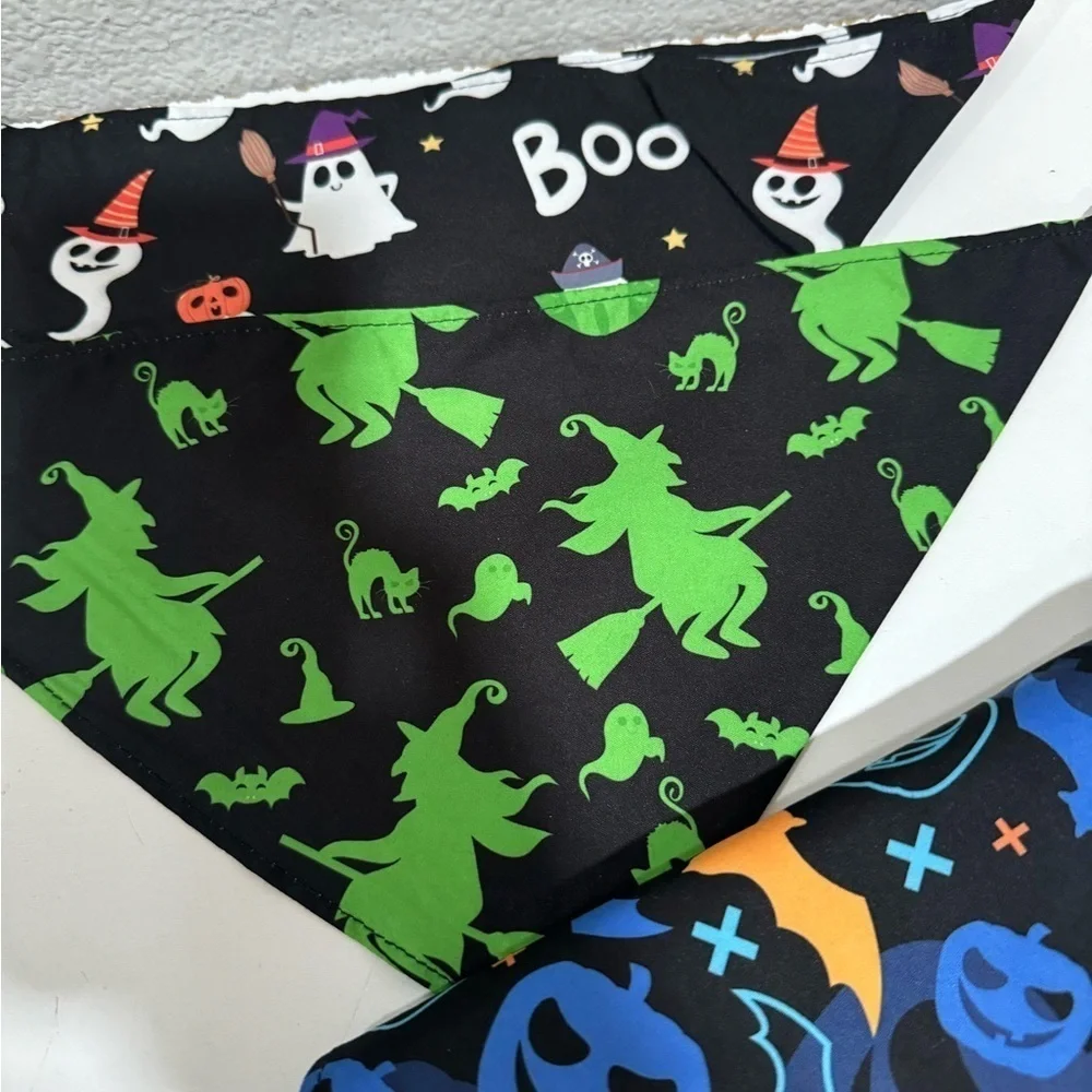 SANWUTA Halloween Dog triangle Bandanas set of 10 Halloween print size XL